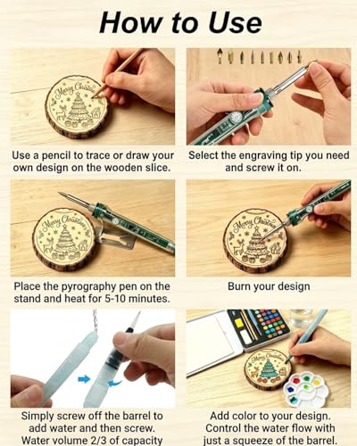 BIAJIYA 100Pc Wood Burning Kit for Adults, Beginners Woodburning Kit - color: Clear-100Pc