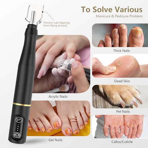 TUOBEO Cordless Nail Drill Electric Nail File Kit, Rechargeable Efile Set - color: Black