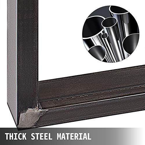 VEVOR Set of 2 Steel Table Legs, 28”Height 23”Wide Dining Table Legs,Heavy Duty 3.1" Square Box Section Square Table Legs, 28x23x3.1 Inch Black Industrial Country Style Metal Dining Legs - size: 28"H x 23"W, style: Square