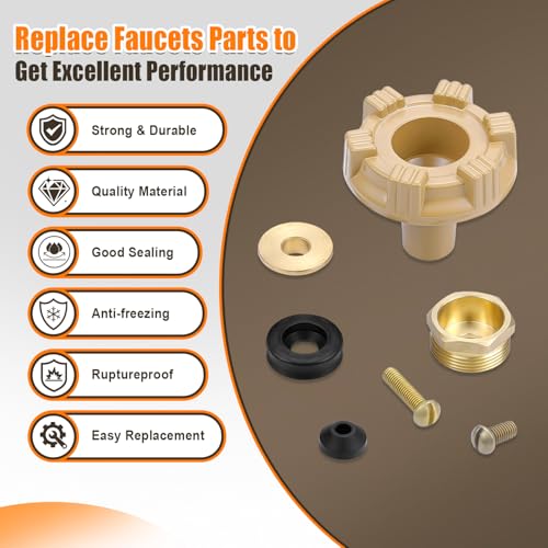 RK-14MH Outdoor Faucet Repair Kit for Woodford Model 14 Outside Faucets Parts Include Wheel Metal Handle Screws Packing Nut Washer Valve Seat Rubber, 7PCS Set - style: RK-14MH