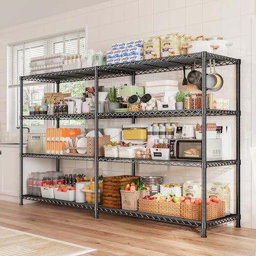 REIBII 72.8" W Storage Shelves Load 1500LBS, 4 Tier Metal Shelving Unit - size: 17.7" D x 72.8" W x 59" H