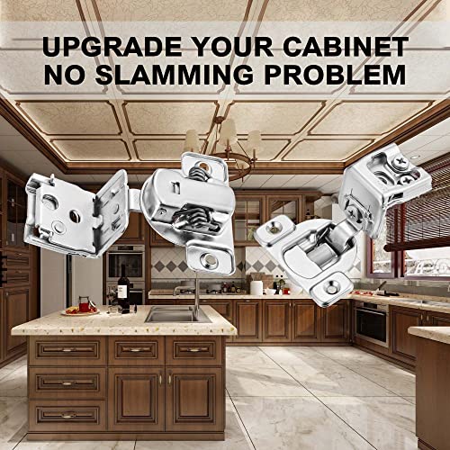 Soft Close Cabinet Hinges for Kitchen, 1-1/2” Overlay, 4 Pack - size: 1-1/2 Inch Overlay