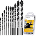 10-Piece Masonry Drill Bit Set & Concrete Drill Bit Set, 7 Sizes, 1/8"-1/2" - size: 10 pcs 1/8"-1/2" Masonry Drill Bit Set