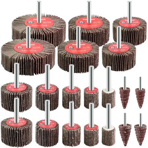 20 Pcs Flap Wheel Sander Set 80 Grit Sanding Wheel