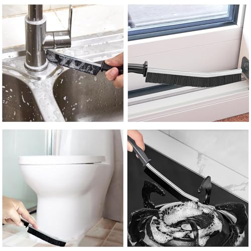 Cleaning Brush Kit, Flexible Drain Cleaning Brush, Drain Hair Removal Tool, Cleaner Brush for Bathroom, Toilet Rim, Sewer Drain, Tile Grout, Sink, Crevice, Pipe