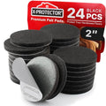 X-Protector Felt Furniture Pads - 24 Pcs 2" - Round Felt Pads - size: 2" 24 Black, Round