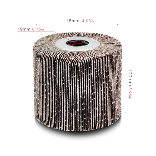 Flap Sanding Drum 4.5"x4", 60 Grit, Aluminum Oxide, 3/4" Arbor - color: A1