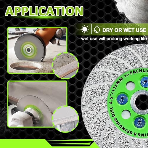 4Inch Tile Saw Blade - Diamond Grinding Disc Cutting Disc Wheel for Cutting Grinding Marble Granite Concrete Porcelain Ceramic Tile,5/8-Inch-11 Arbor - size: 4"/100mm