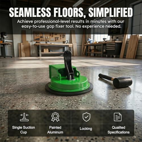 Floor Gap Fixer Tool Heavy Duty Suction Cup for Laminate Vinyl LVP Wood Flooring Gap Repair Kit, with Rubber Mallet & 10 Sticky Pads
