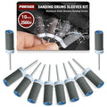 10PCS 2500 Grit Sanding Drums for Rotary Dremel Tool - size: 2500 Grit