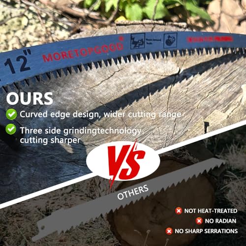 12 Inch Arc Edge Reciprocating Saw Blade for Wood Pruning, 7TPI Japanese Teeth Sawzall Blades for Tree Trimming (3 Pack) - size: 12 Inch