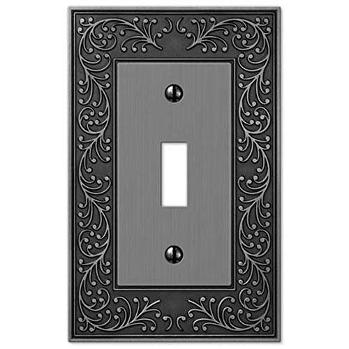 Amerelle 43TAN English Garden Wallplate, 1 Toggle, Cast Metal, Antique Nickel, 1-Pack - color: Antique Nickel, size: 1 Toggle