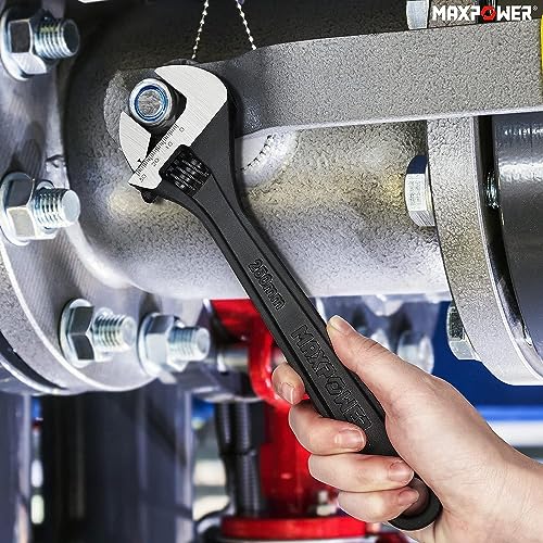 MAXPOWER Adjustable Wrench Set, Forged, Heat Treated, Black Phosphate Finish Adjustable Wrenches, 4 Pack (6-inch, 8-inch, 10-inch, 12-inch) - size: 6“ 8” 10“ 12”