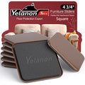 Yelanon Furniture Sliders - 8 pcs-4 3/4” Square Brown Furniture Sliders for Carpet Furniture Pads Heavy Duty Furniture Movers Sliders Reusable Furniture Moving Pads, Floor Protectors for Carpet - size: 8pcs 4.75"brown