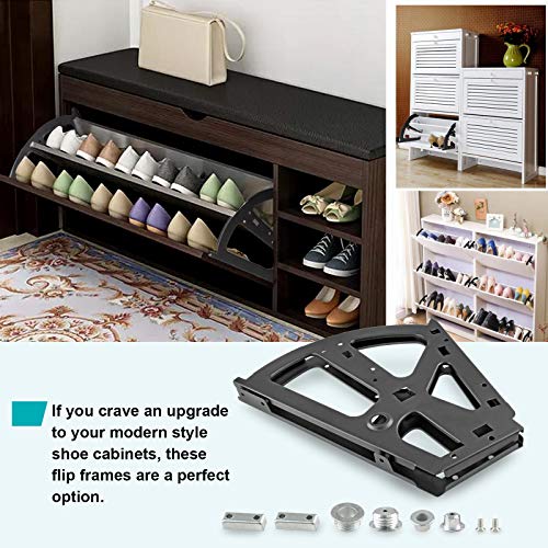 2 Layers Shoes Drawer Cabinet Hinges Flip Frames, Black, 1 Pair - color: Black, size: 2 Layers