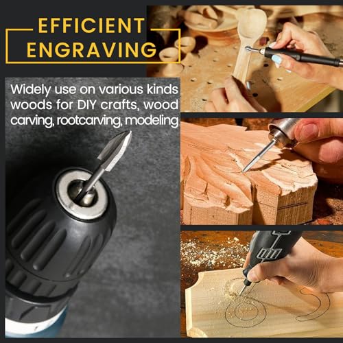 11Pcs Wood Carving Drill Bits Set for Dremel Rotary Tool Engraving Bits - style: 【11 PCS】11 Shapes