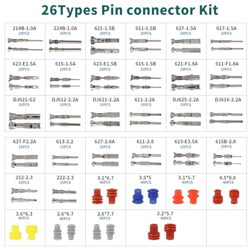 812Pcs Pin Connector Kit with Crimping Pliers - Terminal Pin 1/1.5/1.8/2/2.2/2.3/2.8/3.5mm Non-Insulated Plug Removal Male & Female Wire Pins - Automotive Car Electrical (813-Crimping Pliers) - size: 813-Crimping Pliers