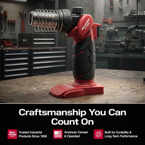 Master Appliance HT-1000 Cordless Butane Heat Gun with Shrink Reflector - Refillable, Portable Hot Air Tool for Heat Shrink Tubing, Electrical and Automotive Repairs