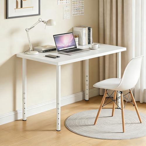 QLLY 24-40 inch Adjustable Metal Table Legs, Heavy Duty DIY Desk Legs with Leveling Feet, Set of 4, White for Home Office, Desk, Countertop, Kitchen Table - color: White