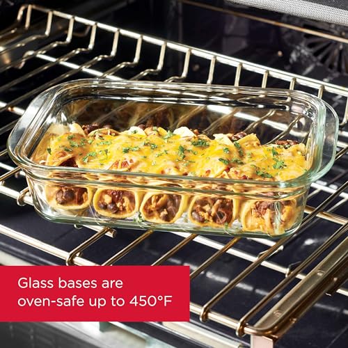 Rubbermaid Brilliance Glass Food Storage Containers, 8 Cup, Set of 2, BPA-Free, Leak-Proof, Clear - size: 8 cups (4-Piece)