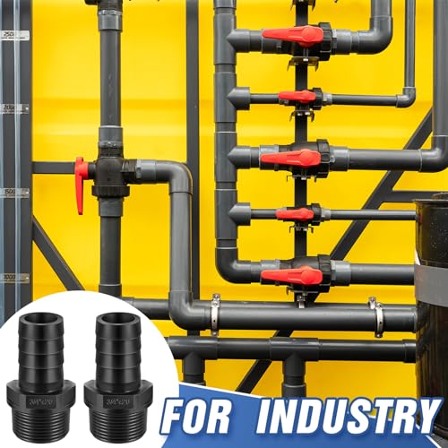2 Pcs Pool PVC Tube Fitting Barbed Hose Fittings Adapter - color: Black, size: 0.75 Inch