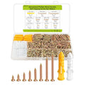 #4 Wood Screws Set, 500pcs Flat Head Self Tapping Short Screws Kit - color: M3-Zinc, size: 500PCS
