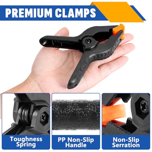 20 Pack 4.5 inch Plastic Spring Clamps, Backdrop Clips - size: 4.5in-20P