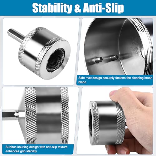 1/2" & 3/4" & 1" Copper Pipe Cleaner for Drill-Quick Rust Removal - color: 3pcs-stainless Steel