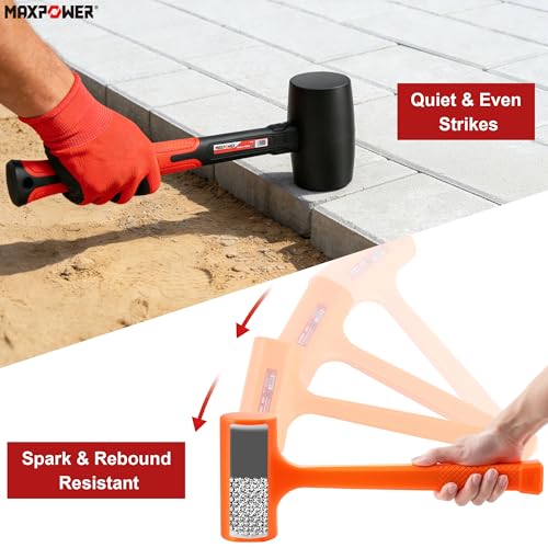 MAXPOWER 2-Piece Rubber Mallet Set – 5 lb Dead Blow Hammer & 16 oz Rubber Mallet, Non-Marring Striking Tools for Automotive, Metal Forming, Woodworking & Assembly - style: 2PCS