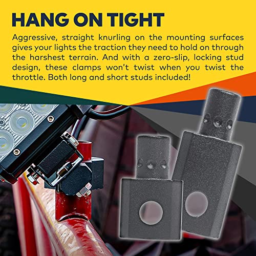 Off-Road ATV UTV Light Bar Mount Mounting Bracket Mini Bar Clamp Kit [0.75"/1"/1.25" Inch] [360-Degree] [2 Stud Sizes] [Aluminium] [1 Unit] Bull Bar Roll Bar Clamp Roll Cage Clamps Mount for ATV UTV - size: 1-Pack (Mini)