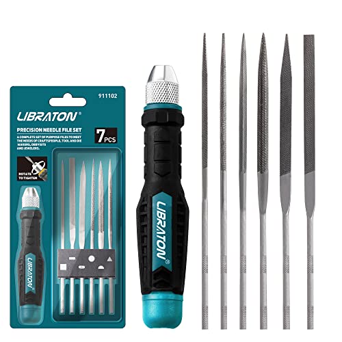 LIBRATON Needle File Set Interchangeable, Small Files, Mini Files - style: Needle File-6PCS
