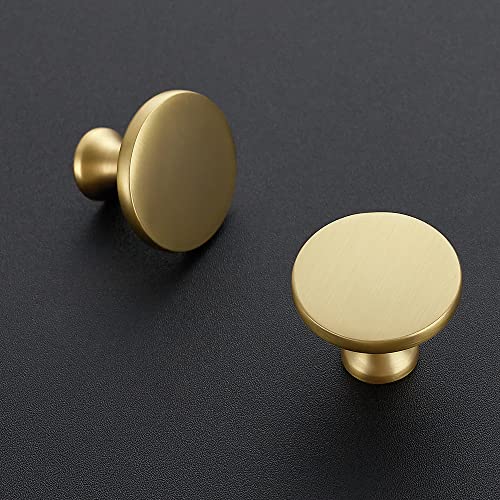 Ravinte Brushed Brass Solid Knobs Gold Kitchen Cabinet Pulls,5 Pack,Round-6 - style: Casual