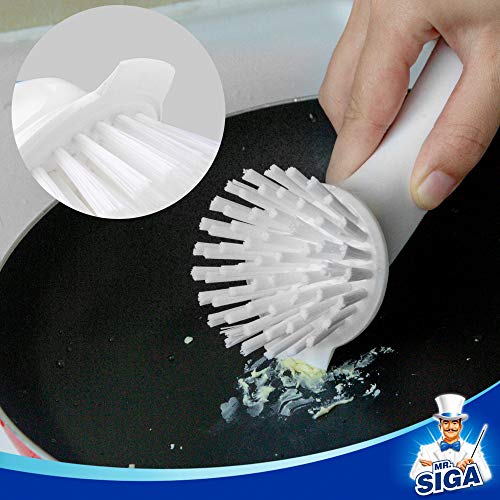 MR.SIGA Pot and Pan Cleaning Brush, Dish Brush for Kitchen, Blue, Pack of 2 - color: Blue & White
