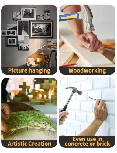 Concrete Nails Masonry Nails for Hanging Pictures Assortment Kit - size: Assorted Sizes (3/4 to 2 Inch)
