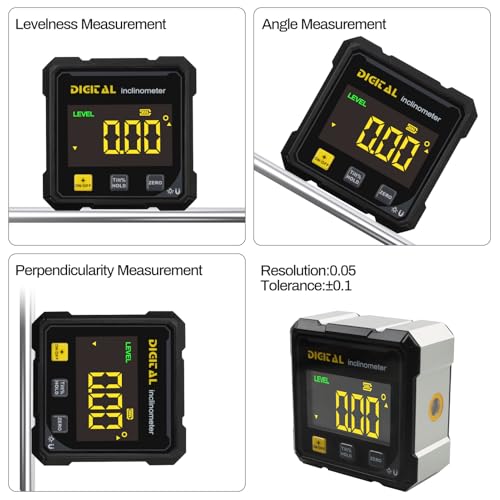 Digital Inclinometer Angle Finder 4-Side Magnetic Table Saw Gauge Tool Electronic Level Laser Degree Protractor Meter (Digital Angle Finder 1pcs)