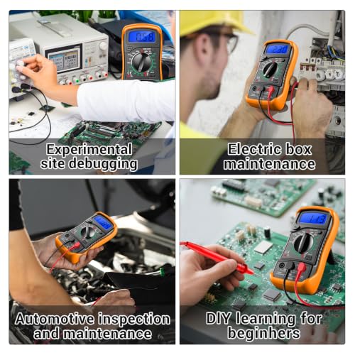 ANENG Digital Multimeter with Case, AC/DC Voltmeter, Ammeter and Ohmmeter - color: Yellow