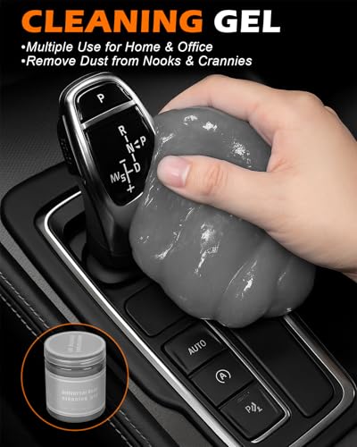 8PCS Car Detailing Brush Set, Interior Car Cleaning Kit with Dash Duster - color: Gray