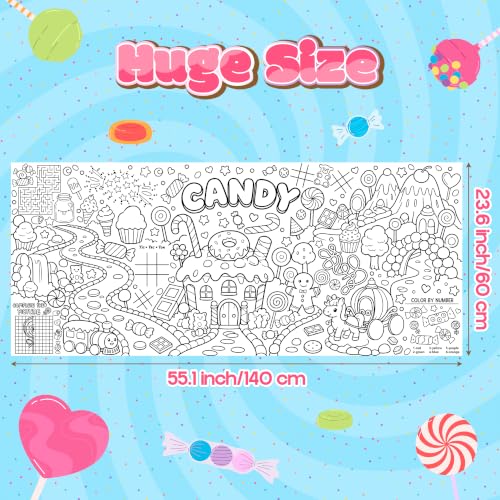 Dvbonike Jumbo Candy Coloring Activity Poster for School Party Supplies - style: Candy(including mini-games)