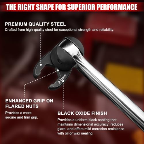21Pc Crowfoot Wrench Set–6 Point, 1/2" & 3/8" Drive, Metric 8-32mm