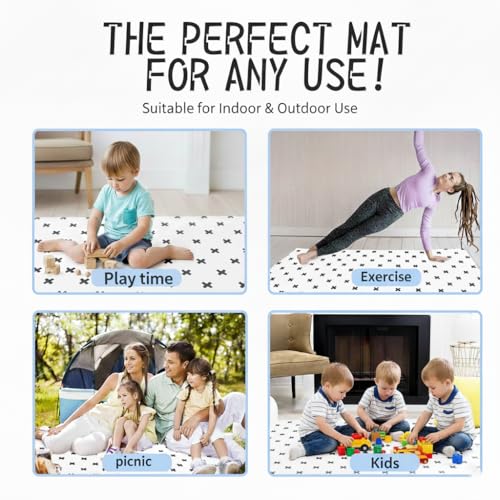 Yay Mats Extra Large Puzzle Play Mat, Brooklyn Cross - color: Brooklyn Cross White