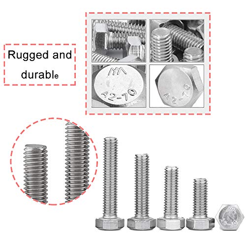 newlng M5 304 Stainless Steel Bolts and Nuts Kit, Hex Flat Head Cap Bolts Screws Nuts Hexagon Socket Head Screw,Heavy Duty Hex Bolts Nuts Assortment, Head Mechanical Parts Combination Box - size: A-M5