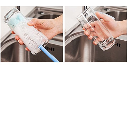 2 Pack Long Bottle Cleaning Brush for Long and Narrow Neck Beer, Wine, Kombucha, Bottles,Nalgene, Pitcher, Carafe, Glass Jars, Brewing Bottle Cleaner,Easy to Clean Corner, 15 to18.5 inch