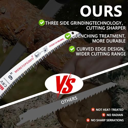9Inch Arc Edge Reciprocating Saw Blade with Storage Box, 7TPI Japanese Teeth with Curved Edge Wood Pruning Saw Blades for Tree Trimming, Wood Cutting (5 Pack) - size: 9 inch