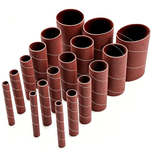 18 Pack Spindle Sander Sanding Sleeves,4-1/2inch Long Sandpaper Sleeves Assorted Grit 80/150/240, 6 Sizes Diameter Kit(1/2inch, 3/4inch, 1inch, 1-1/2inch, 2inch, 3inch) - size: 18 PCS