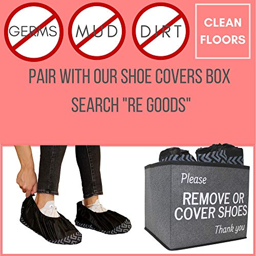 Shoe Covers - 100 Pack, X Large, Extra Thick With Non Skid Soles, Professional Sleek Black Disposable Boot and Shoe Booties, One Size Fits Most, Non Slip - Indoor/Outdoor