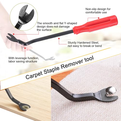 3Pcs Heavy Duty Staple Remover, Upholstery Staple Puller Tool | Carpet Staple Remover Tool, Tack Puller Lifter Tool for Carpet, Floors, Furniture, Construction