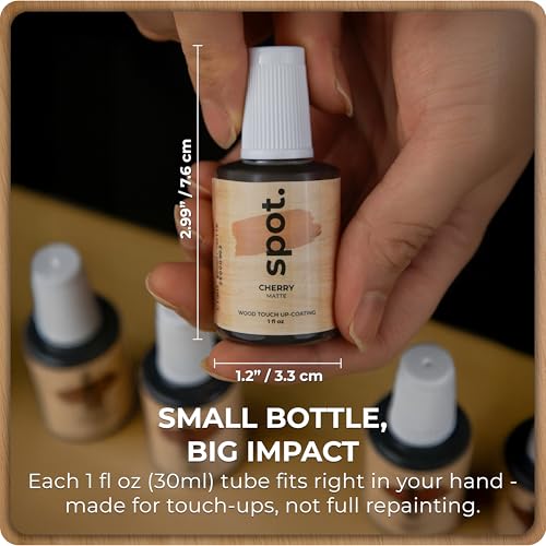 Light Brown Wood Stain Repair Kit, Brush-On Touch-Up Stain Bottles, Golden Oak, Early America, Cherry, Red Oak, Interior and Exterior Wood, 4 fl oz Total by spot. - color: Light Brown