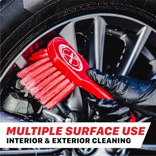 Maxshine Universal Cleaning Brushes (3-Piece Set) – Heavy-Duty, Medium-Duty, Soft Bristles – Removes Dirt & Stains – Wheels, Tires, & Exterior Surfaces – Carpets, Upholstery & Interior Surfaces - color: Set