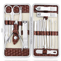 Yougai Manicure Set, Brown, 18Pcs Stainless Steel Nail Clippers - color: Brown