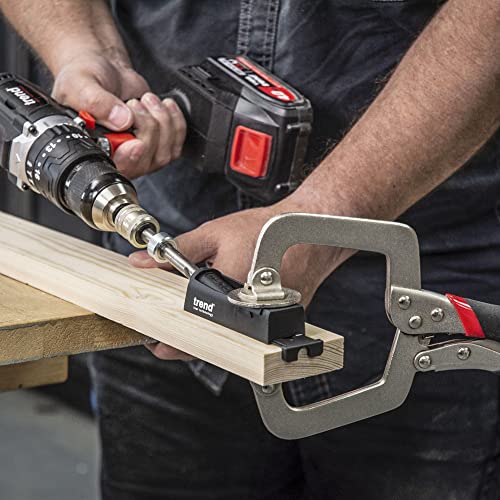 Trend Single Pocket Hole Jig with HSS Drill Bit & Depth Setting Collar, Square Drive Bit & Pocket Hole Screws Selection, PH/JIG/BS - style: Single